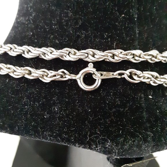Silver Tone Rope Chain Necklace - Picture 3 of 7